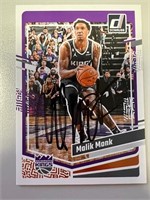 Kings Malik Monk Signed Card with COA