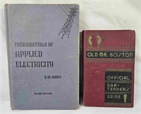 Vtg Applied Electricity & Bartenders Guide Books