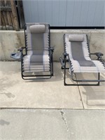 Set Of 2 Reclining Deck Chairs.
