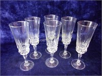 Set of 6 Glass Champagne Flutes