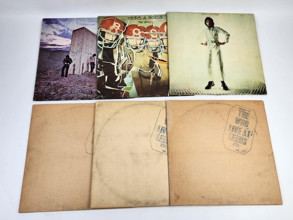 6) VINTAGE THE WHO LP RECORD ALBUMS