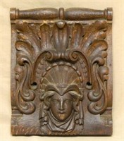 Classical Revival Carved Oak Architectural Panel.