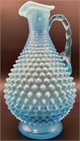 Fenton Blue Opal Hobnail Large Pitcher - Has