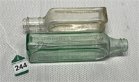 2 pcs. Antique Medicine Remedy Glass Bottles