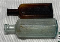 2 pcs. Antique Medcine Remedy Glass Bottles
