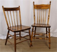 VICTORIAN STYLE OAK TURNED CHAIRS
