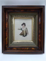 Antique Vintage Needlepoint In Nice Shadow Frame