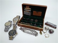 Lot of Costume Jewelry & Watches W/ Jewelry Box