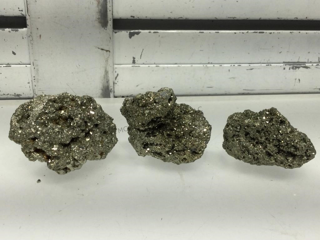 Pyrite stone specimens.