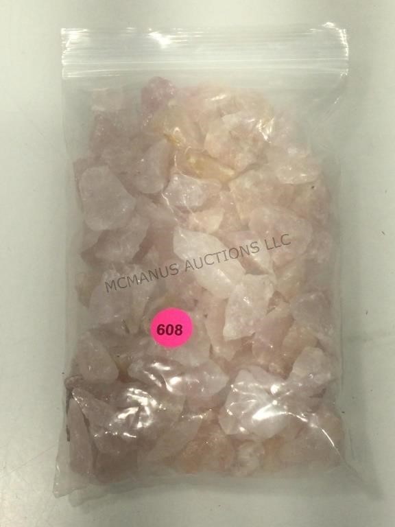 Rose Quartz stone fragments. 2lbs bagged.