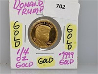 1/4oz .999 Gold Donald Trump Round