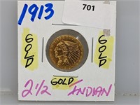 1913 $2.50 Gold Indian