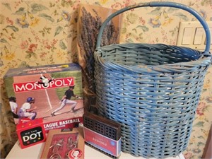 BASKET W/MONOPOLY GAME & MORE