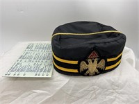 Vintage Masonic 32nd Degree Double Eagle Hat