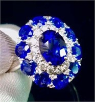 4.78ct Natural Royal Blue Sapphire Ring 18K Gold