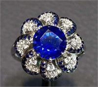 3.8ct Sri Lanka Royal Blue Sapphire Ring 18K Gold