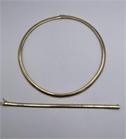 Vintage 14k Gold Omega Necklace and Bracelet