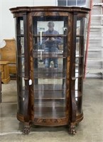 Antique Mahogany China Cabinet with Claw Feet