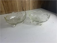 Two glass candy bowls