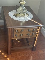 2) Single Drawer End Tables 26” x 20” x 21”-Lamps
