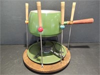 Vintage Green Fondue Pot