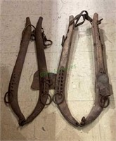 Two pairs of horse hames - one is all metal and