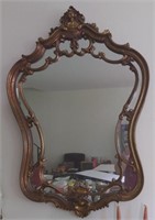Bronze framed wall mirror 34"x24"