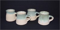 4pc Studio Pottery Mugs 4"