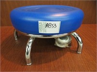 SMALL BLUE STOOL WITH WHEELS