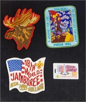 Three Large Boy Scout jamboree Badges And ID Card