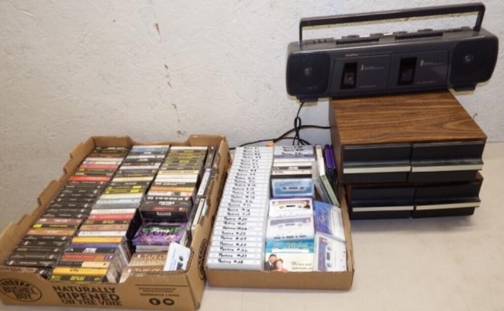 Radio / Cassette Player & Many Cassettes