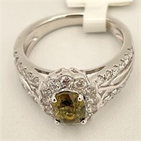 GIA Platinum Alexandrite & Diamond Ring