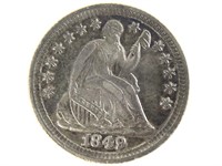 1849 9/6 Seated Half Dime