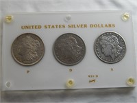 1921 Silver Dollars P, D & S Mint Set