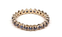 14K Gold Blue Sapphire Eternity Ring (sz 5.75)