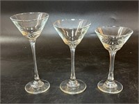 3  Assorted Sizes Stem Glasses