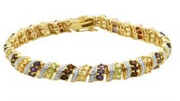 Genuine 9.57 ct Gemstone & Diamond Accent Bracelet