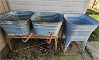 Galvanized wash tubs