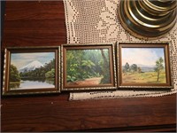 3 Small Signed Oil Paintings Landscapes