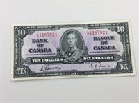 1937 Canadian $10 Banknotes Ef Condition