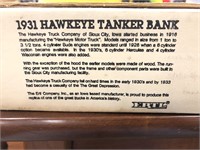 1931 Hawkeye tanker truck bank never been opened