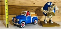Vintage Blue M&M Truck & Saxophone Candy