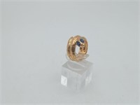 Sterling Gold Overlay Snake Star Eye Ring