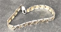 Sterling Silver Diamond Link Cut Bracelet