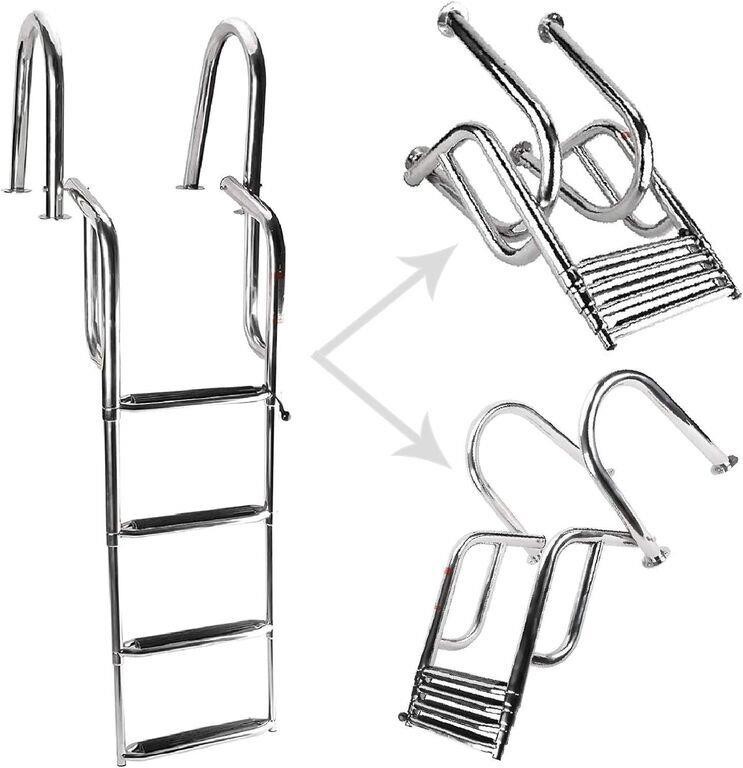 Folding Steel Pontoon Boat Ladder