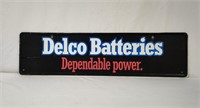 Original Delco Batteries Embossed Metal Sign