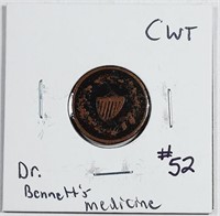 Civil War Token  Dr. Bennett's Medicine