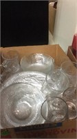 BX OF CLEAR GLASS CHRISTMAS DISHES