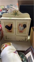 ROOSTER THEMED SMALL SPICE CABINET, 15"X18"X3.5"
