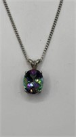 Mystic Topaz Sterling Pendant and Chain
